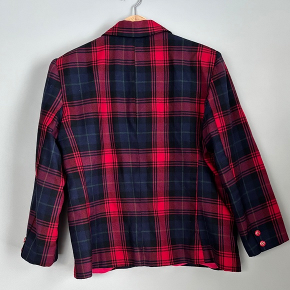 Vintage Wool-Cashmere Blend Plaid Blazer size M - Picture 3 of 8